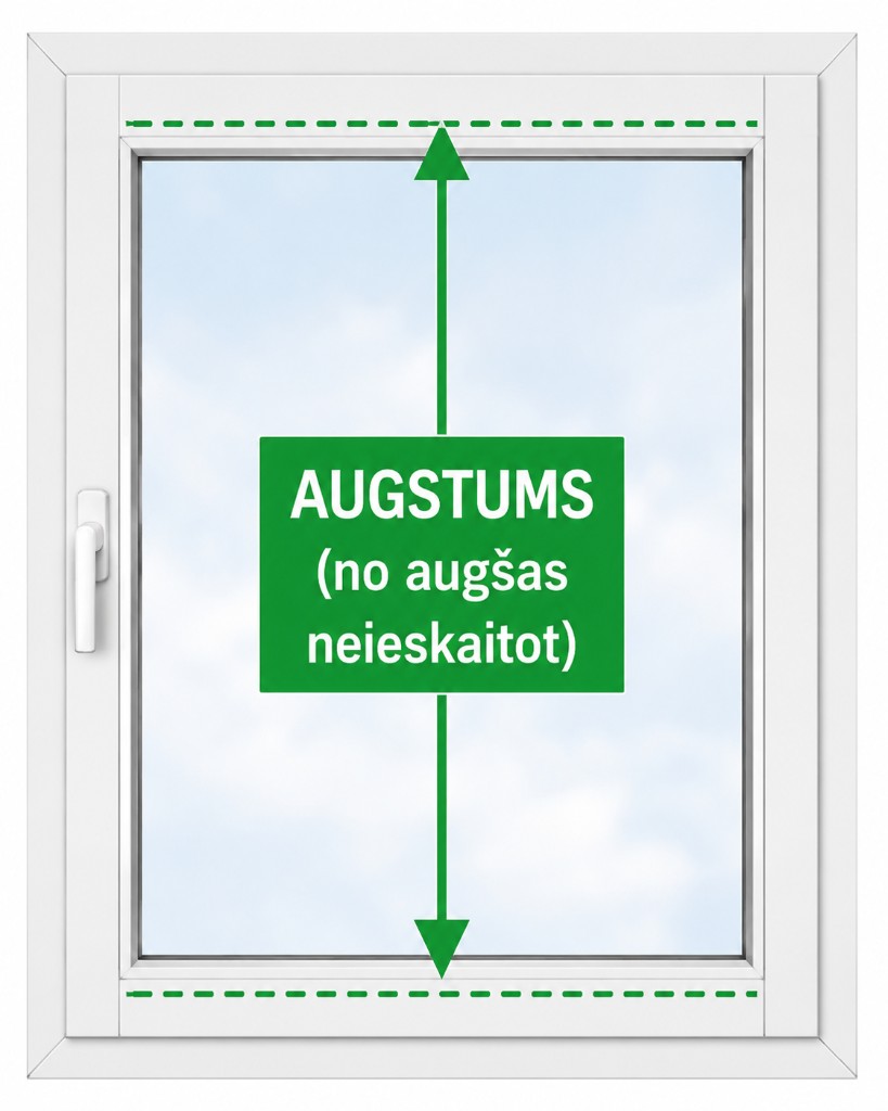 Augstums (no augšas neieskaitot) — variants A, noapaļots profils